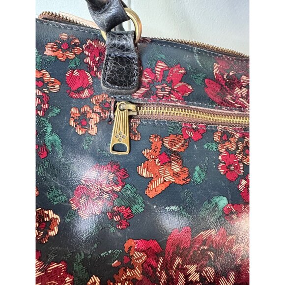 Patricia Nash Floral Tapestry Handbag W/ Black Leather Accents Adjustable Strap - Picture 2 of 14